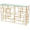 Contemporary Aluminum Console Table Gold - Olivia & May