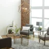 Modern Metal Chandelier With Link Style Chain Gold - Olivia & May -Olivia & May GUEST c98ce9e0 c166 4728 9b09 52b0bbabd9e1
