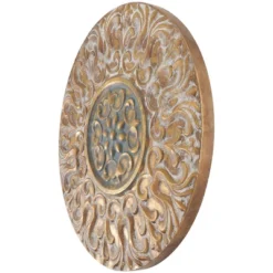 Metal Floral Wall Decor With Embossed Details Gold - Olivia & May -Olivia & May GUEST c9c105f2 aa79 4fab b4bb 6b1af274863e