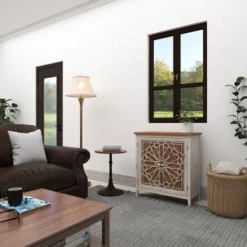 Natural Geometric Patterned Wood Cabinet Brown - Olivia & May 31 Natural Geometric Patterned Wood Cabinet Brown - Olivia & May -Olivia & May GUEST c9d39289 9d72 4368 90de fee2ccc8da43