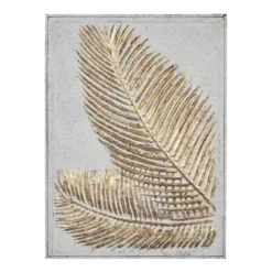 Metal Leaf Relief Palm Wall Decor With Gold Detailing Gold - Olivia & May -Olivia & May GUEST ca013a0e 3927 436b bf5c 03f7391f42f3