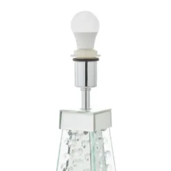 Contemporary Glass Mirrored Table Lamp Silver - Olivia & May -Olivia & May GUEST ca122fe2 387b 496c 8ff9 5add597fff96