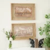 (Set Of 2) Rectangle Farmhouse Wood Sign Wall Decor Brown - Olivia & May