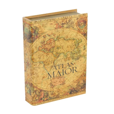 Vintage Reflections Rustic Wood-Style MDF And Synthetic Leather "Atlas Maior" Book Box Set 3ct - Olivia & May 7 Vintage Reflections Rustic Wood-Style MDF And Synthetic Leather "Atlas Maior" Book Box Set 3ct - Olivia & May - Image 5