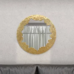 Aluminum Handmade Live Edge Wall Mirror Gold - Olivia & May -Olivia & May GUEST caeca636 2227 4ad0 9ea8 056076743451