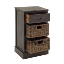 Farmhouse Wooden Side Chest With Basket Drawers Maroon - Olivia & May 14 Farmhouse Wooden Side Chest With Basket Drawers Maroon - Olivia & May -Olivia & May GUEST caedceac 6fb4 4960 b7b1 f9a8d582a543