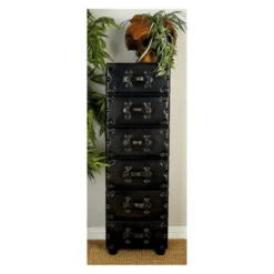 Wood 6 Drawer Chest Dark Java - Olivia & May -Olivia & May GUEST caf58533 e401 4097 9b80 b53523668cae