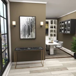 Eclectic Wood Console Table Gold - Olivia & May -Olivia & May GUEST cb080f71 a41c 473d b306 9955fd601163