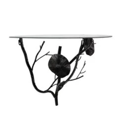 16"x24" Metal Floral Branch Wall Shelf With Glass Top - Olivia & May -Olivia & May GUEST cb0e1e98 36f8 41e1 b686 0d1a66ee9f65