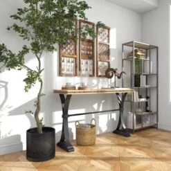 Industrial Wood Console Table Brown - Olivia & May -Olivia & May GUEST cb248ecd c236 4c11 8c9d d3d3473bb189