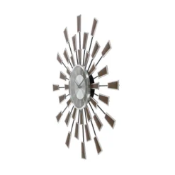 22"x22" Metal Starburst Wall Clock Brown - Olivia & May -Olivia & May GUEST cb78f0ee ab5c 48a9 897a 158ec7ad0707