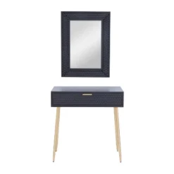 Set Of 2 Contemporary Wood Console Tables With Mirror - Olivia & May