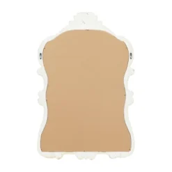 Wood Carved Acanthus Wall Mirror With Arched Top And Distressing Cream - Olivia & May -Olivia & May GUEST cc0d53a9 0a5d 427c 9d75 e1fb8c498255