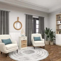 Glass Wall Mirror With Rope Accents Brown - Olivia & May -Olivia & May GUEST cc5ee0d7 7b04 41c4 9e77 0b5dd85160a1