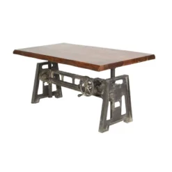 Industrial Wood And Metal Dining Table Brown - Olivia & May -Olivia & May GUEST cc8aa27b 4d1d 48d5 b7a8 8117e575eb94