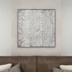 Rustic Metal Scroll Wall Decor With Embossed Details - Olivia & May -Olivia & May GUEST cce1fd09 b380 4773 af6b 6d5860798373