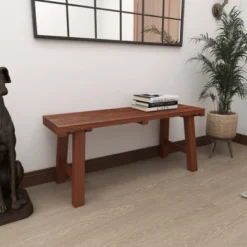 Mahogany Wood Bench Brown - Olivia & May -Olivia & May GUEST cd191761 b7ee 4743 afd7 b3784cd7cde3