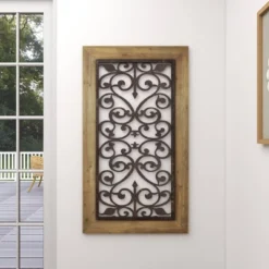 Wood Scroll Arabesque Wall Decor Brown - Olivia & May -Olivia & May GUEST cd30e68f bc35 4e7f 887a 6f547711c075