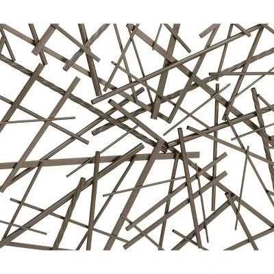 Metal Geometric Overlapping Lines Wall Decor Dark Gray - Olivia & May 3 Metal Geometric Overlapping Lines Wall Decor Dark Gray - Olivia & May