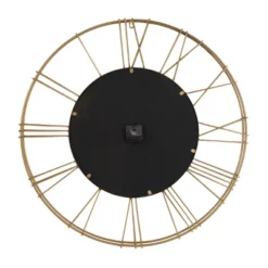 30"x30" Metal Open Frame Wall Clock With Center Mirror - Olivia & May -Olivia & May GUEST cdeb0d1b 89f4 4a81 afa4 dfc767d6ea6e