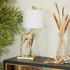 Eclectic Polyresin Giraffe Table Lamp Gold - Olivia & May -Olivia & May GUEST ce49a71e 631a 40b0 b091 358cdff52b3c