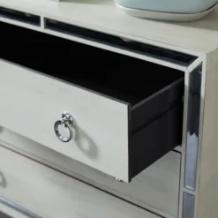 Glam Painted Wood And Mirror Chest White - Olivia & May -Olivia & May GUEST ce6c2649 9185 4f6d aae9 6fe11e78f8e4