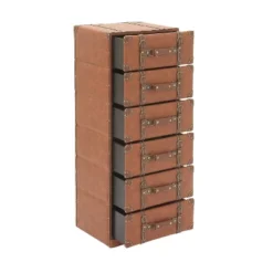 Traditional Faux Leather 6 Drawer Chest Camel Brown - Olivia & May -Olivia & May GUEST ceace43e 5f1c 40cf a445 699481c7efe7