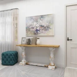 Vintage Wood Console Table White - Olivia & May -Olivia & May GUEST ceafb5c2 bd87 4f95 838e e1af33491c90
