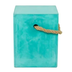 Contemporary Outdoor Accent Table - Aquamarine - Olivia & May -Olivia & May GUEST ceb94baa f2c5 4cae aa4c a7b9ec02f16b