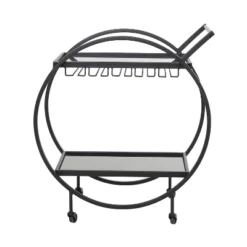 Contemporary Metal Round Bar Cart - Olivia & May 18 Contemporary Metal Round Bar Cart - Olivia & May -Olivia & May GUEST cecddb36 372b 4d50 9b35 e5e490a5dd1d