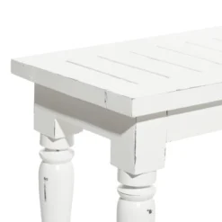 Farmhouse Long Wood Bench White - Olivia & May -Olivia & May GUEST cf458b72 cb0c 4305 99fd 04dd93553c64