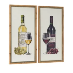Farmhouse Wood Wine Framed Wall Art Set Of 2 Brown - Olivia & May -Olivia & May GUEST cf86eea4 ea35 44b7 8e70 aca1fd83b5c0