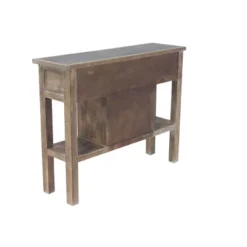 Farmhouse Wooden Wine Console With Drawers Brown - Olivia & May -Olivia & May GUEST cfca8a65 1a68 42f6 95ce 8194845a61e2