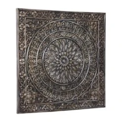 Rustic Metal Scroll Wall Decor With Embossed Details - Olivia & May -Olivia & May GUEST cff5290c 9d28 405a a1db 2bdb29d50251