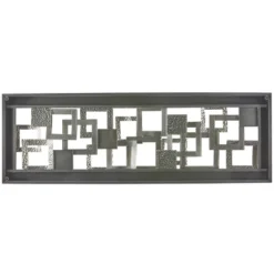 Metal Geometric Square Ribbon Wall Decor With Black Frame Gold - Olivia & May