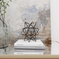 Modern Reflections Iron Geodesic Decorative Star (7") - Olivia & May -Olivia & May GUEST d044b0c5 8254 457a 8210 714b39534d39