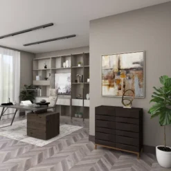 Contemporary Bold Facet Carved Wood Side Cabinet Brown - Olivia & May -Olivia & May GUEST d04b9c28 a55c 4d7e 9fe5 bd3dfccf85a5