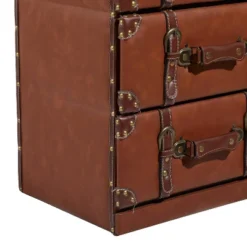 Traditional Faux Leather 5 Drawer Chest Camel Brown - Olivia & May -Olivia & May GUEST d05c3c05 d96c 414d ab36 5352173e9408