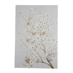 Canvas Floral Branch Wall Decor White - Olivia & May -Olivia & May GUEST d06705ff a264 4f9b 8878 d292f3b770f0