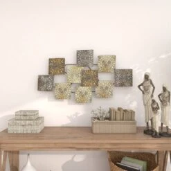 Metal Sunburst Carved Wall Decor Gold - Olivia & May -Olivia & May GUEST d0709d1c 629b 4c4f aa13 6e0328e0232f