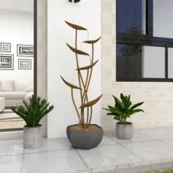 43" Metal Rustic Fountain Gold - Olivia & May -Olivia & May GUEST d0e81766 6268 4d09 8d4b 637081fe7cc2