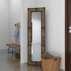 Rustic Wood Floor Mirror Brown - Olivia & May -Olivia & May GUEST d0eb53d2 30a2 40b8 a671 b78835ccee14