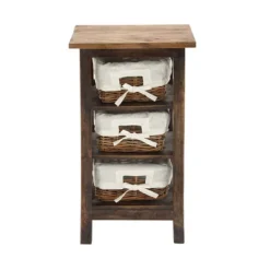Small Wood Shelf With Basket Drawers Dark Brown - Olivia & May -Olivia & May GUEST d1710a5d 7bbb 4248 8699 0af5d0136740