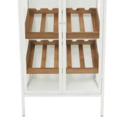Farmhouse Metal Standing Wine Rack White - Olivia & May -Olivia & May GUEST d1a68470 8b17 4d78 9ff2 6fcb0217034a