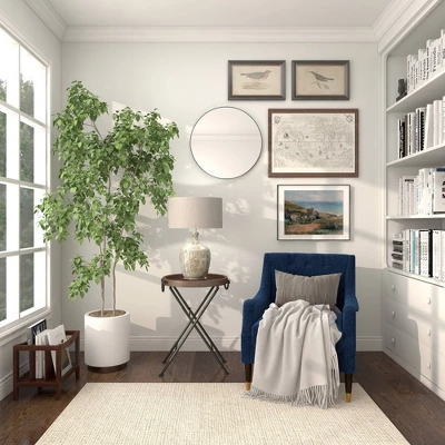 Contemporary Wood Round Frameless Wall Mirror - Olivia & May 15 Contemporary Wood Round Frameless Wall Mirror - Olivia & May - Image 13