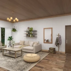 Bohemian Wood Beaded Frame Wall Mirror With Distressing Light Brown - Olivia & May -Olivia & May GUEST d1cead4f c517 4cdc 8c92 b5bc179339b4