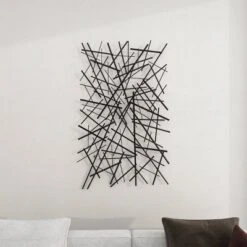 Metal Geometric Overlapping Lines Wall Decor Dark Gray - Olivia & May 28 Metal Geometric Overlapping Lines Wall Decor Dark Gray - Olivia & May -Olivia & May GUEST d202a2ad 91d6 4c8c 9e63 76384da8efa7