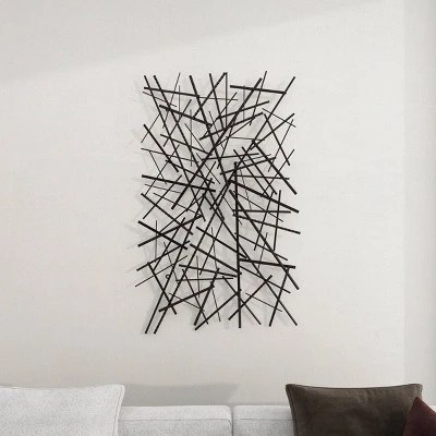 Metal Geometric Overlapping Lines Wall Decor Dark Gray - Olivia & May 13 Metal Geometric Overlapping Lines Wall Decor Dark Gray - Olivia & May - Image 11