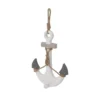 Wooden Anchor Wall Decor With Hanging Rope White - Olivia & May