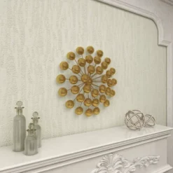 Metal Starburst Wall Decor With Orb Detailing Gold - Olivia & May -Olivia & May GUEST d2c193c2 1937 4ef1 b91c 95fa9046a76f